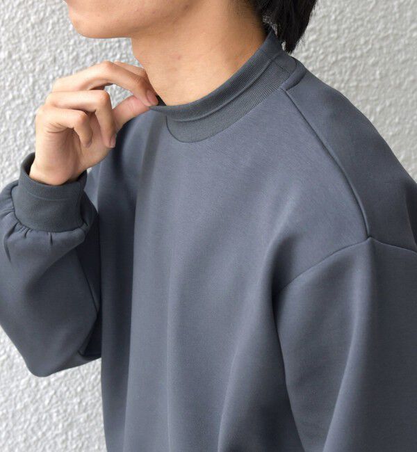 SHIPS any「SHIPS any: クリア ダンボール セミモックネック カットソー (セットアップ対応)◇」|Tシャツ・カットソー|