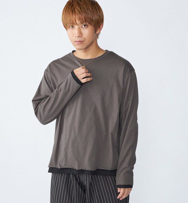 SHIPS「City Ambient Products: カットオフ リバーシブル ロングスリーブTシャツ(ロンT)」|Tシャツ・カットソー|