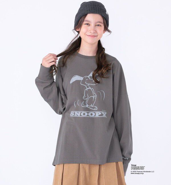 SHIPS KIDS「SHIPS KIDS:140～160cm / SNOOPY ロングスリーブ Tシャツ」|Tシャツ・カットソー|ダークグレー