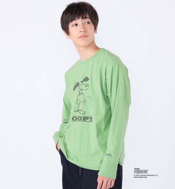 SHIPS KIDS「SHIPS KIDS:140～160cm / SNOOPY ロングスリーブ Tシャツ」|Tシャツ・カットソー|グリーン