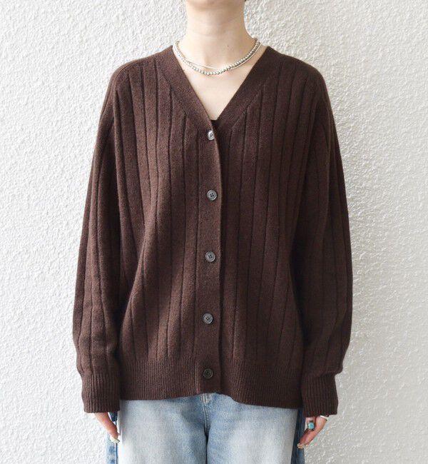 SHIPS any「SHIPS any:〈手洗い可能〉ヤク ワイドリブ Vネック ニット カーディガン」|カーディガン|