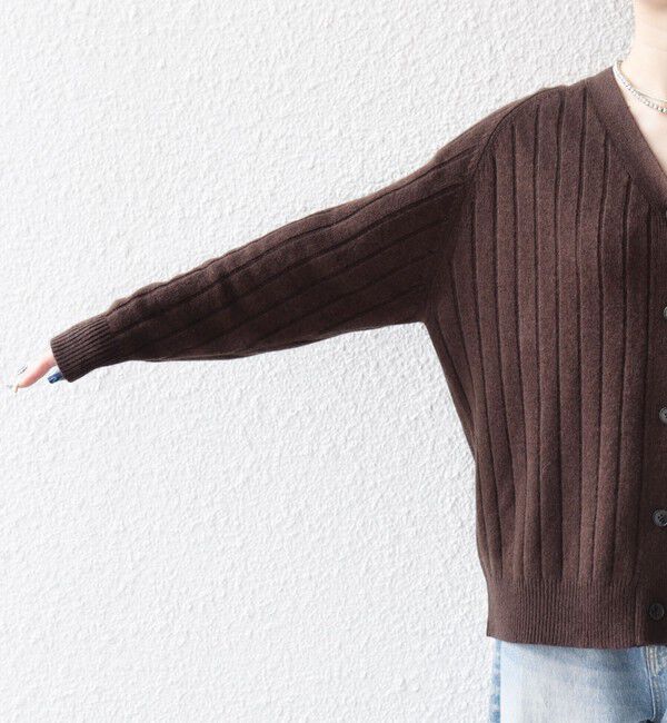 SHIPS any「SHIPS any:〈手洗い可能〉ヤク ワイドリブ Vネック ニット カーディガン」|カーディガン|