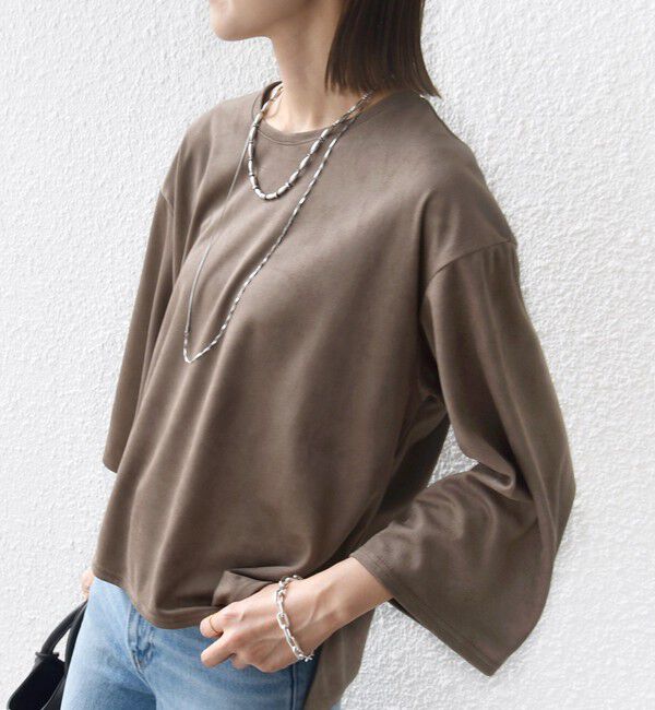SHIPS for women「〈手洗い可能〉ポリエステル スエード ワイド スリーブ プルオーバー」|Tシャツ・カットソー|