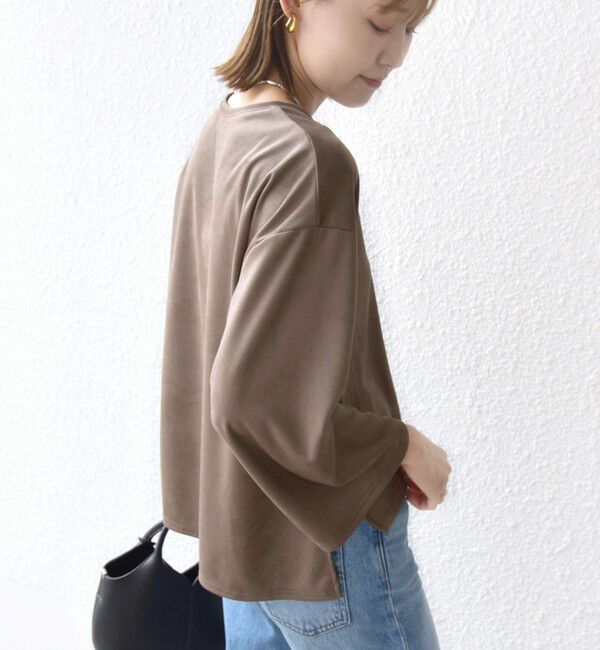 SHIPS for women「〈手洗い可能〉ポリエステル スエード ワイド スリーブ プルオーバー」|Tシャツ・カットソー|