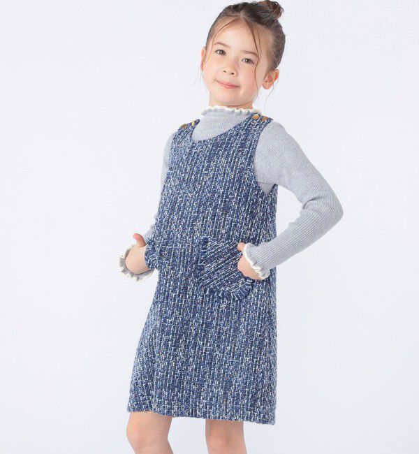 SHIPS KIDS「SHIPS KIDS:100～130cm / ツイード ジャンパー ワンピース」|ワンピース|
