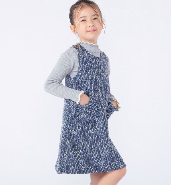 SHIPS KIDS「SHIPS KIDS:100～130cm / ツイード ジャンパー ワンピース」|ワンピース|