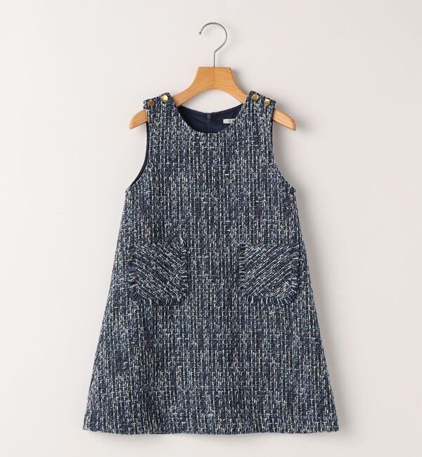 SHIPS KIDS「SHIPS KIDS:100～130cm / ツイード ジャンパー ワンピース」|ワンピース|