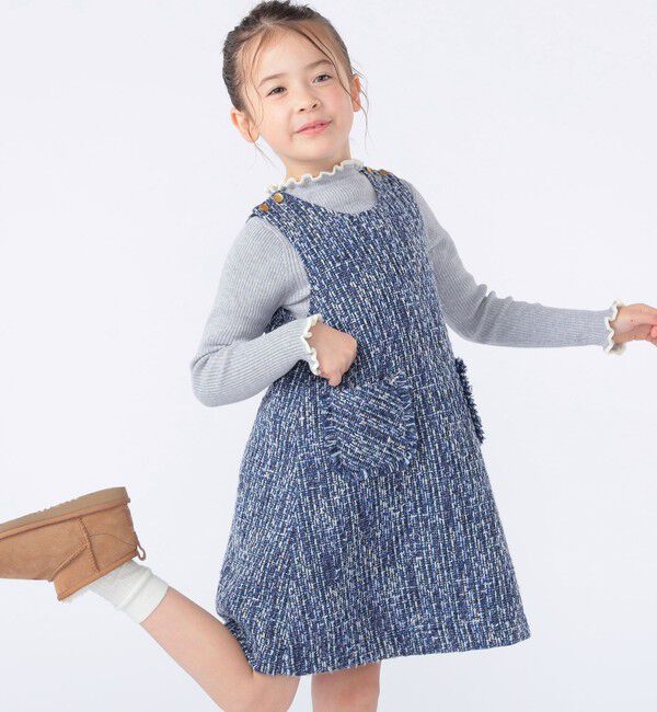 SHIPS KIDS「SHIPS KIDS:100～130cm / ツイード ジャンパー ワンピース」|ワンピース|