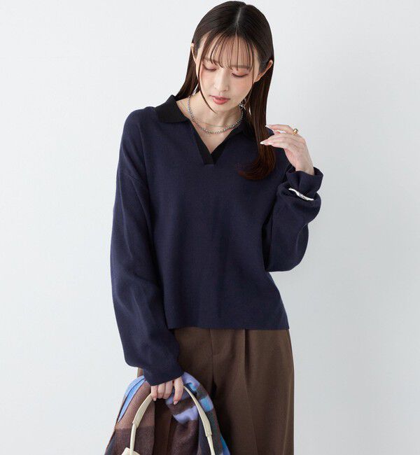 SHIPS Colors 「SHIPS Colors:〈手洗い可能〉スキッパー ニット &times; スカート セットアップ◇」|ニット・セーター|