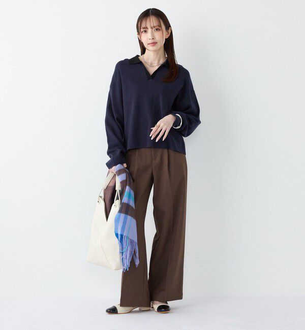 SHIPS Colors 「SHIPS Colors:〈手洗い可能〉スキッパー ニット &times; スカート セットアップ◇」|ニット・セーター|