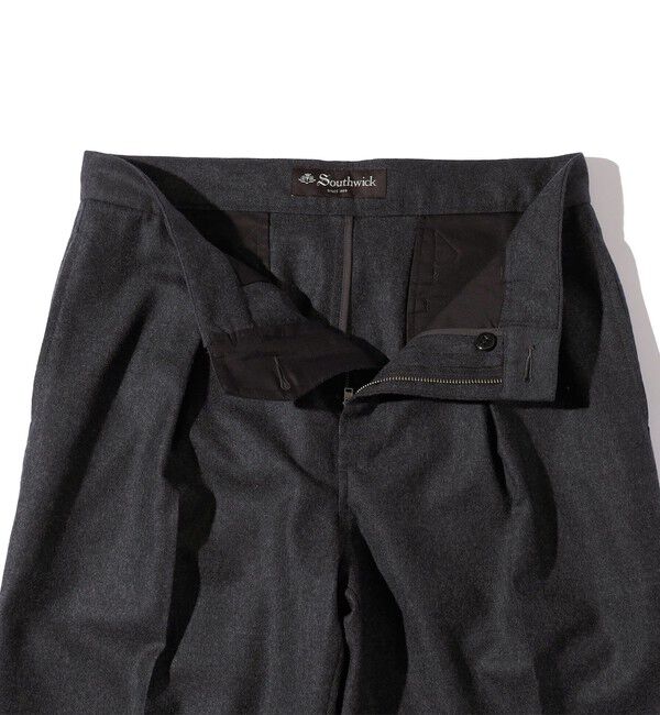 SHIPS「Southwick: Gate Label サキソニー 1プリーツ スラックス」|スラックス|