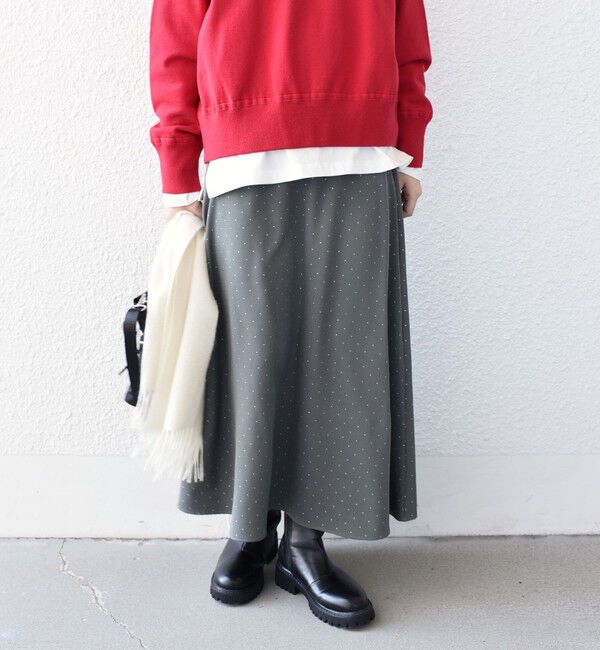 SHIPS Colors 「SHIPS Colors:〈手洗い可能〉グリッタードット フレアスカート」|フレア|グレー