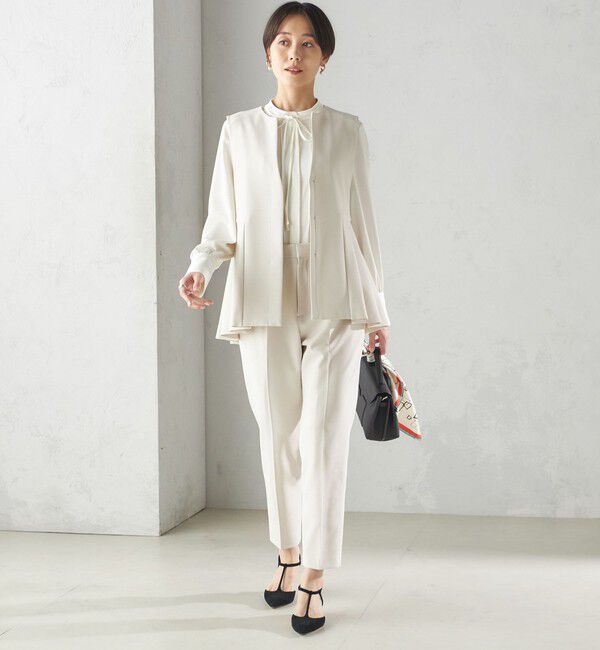 SHIPS for women「ダブル クロス ジレ オフホワイト（セレモニー対応可）」|ベスト・ジレ|