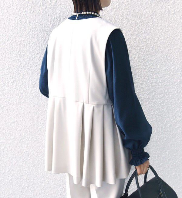 SHIPS for women「ダブル クロス ジレ オフホワイト（セレモニー対応可）」|ベスト・ジレ|