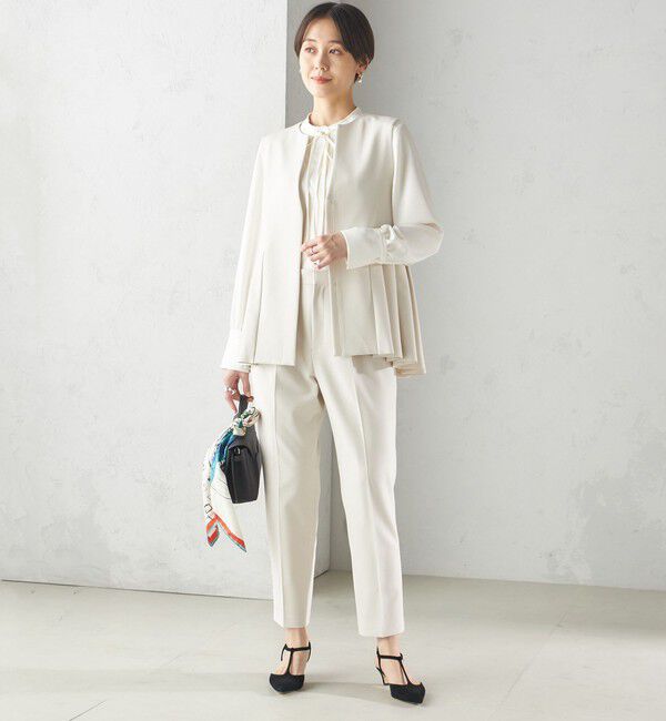 SHIPS for women「ダブル クロス ジレ オフホワイト（セレモニー対応可）」|ベスト・ジレ|