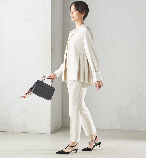 SHIPS for women「ダブル クロス ジレ オフホワイト（セレモニー対応可）」|ベスト・ジレ|