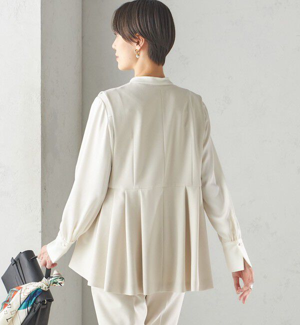 SHIPS for women「ダブル クロス ジレ オフホワイト（セレモニー対応可）」|ベスト・ジレ|