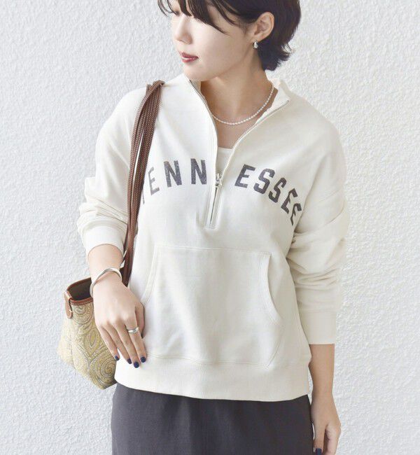 SHIPS for women「【SHIPS別注】TENNESSEE:〈洗濯機可能〉ハーフ ジップ スウェット」|スウェット・ジャージ|アイボリー