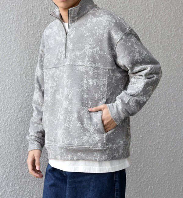 SHIPS any「SHIPS any:〈洗濯機可能〉コットン ジャガード ハーフジップ 裏毛 スウェット(セットアップ対応)◇」|スウェット・ジャージ|グレー