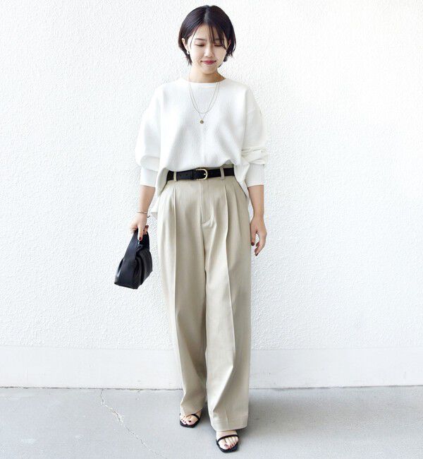 SHIPS for women「〈手洗い可能〉ダブル フェイス ニット リブ コンビ プルオーバー」|Tシャツ・カットソー|