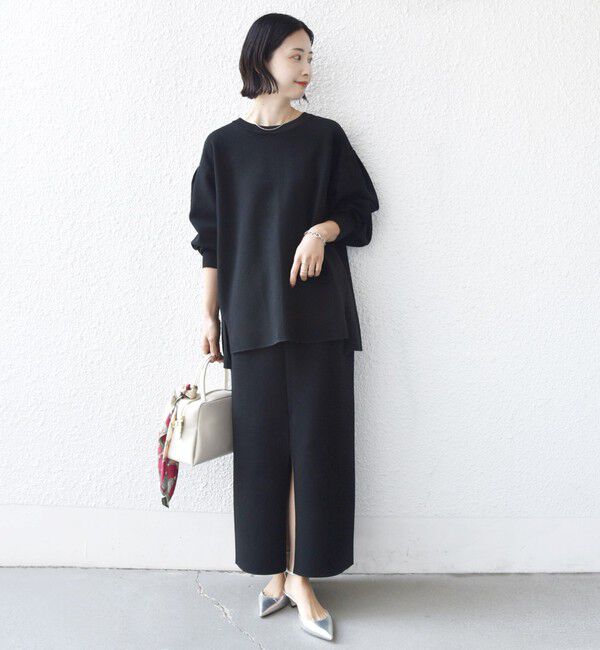 SHIPS for women「〈手洗い可能〉ダブル フェイス ニット リブ コンビ プルオーバー」|Tシャツ・カットソー|