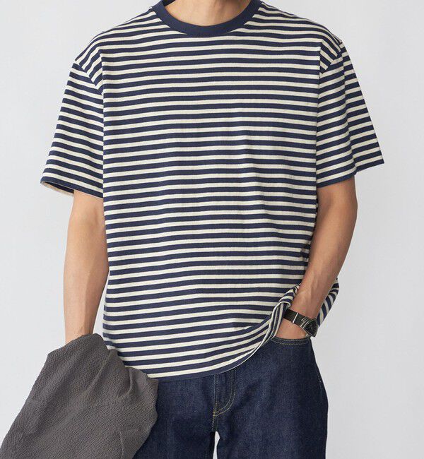 SHIPS「SHIPS: AUTHENTIC ボーダー Tシャツ ショートスリーブ」|Tシャツ・カットソー|ネイビー
