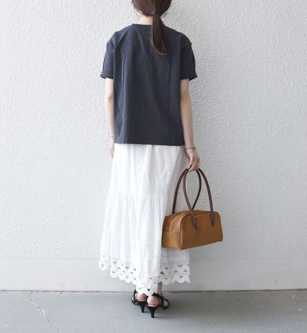 SHIPS any「【SHIPS any別注】Collegiate Pacific:〈洗濯機可能〉V ガゼット プリント & 刺繍 Tシャツ」|Tシャツ・カットソー|