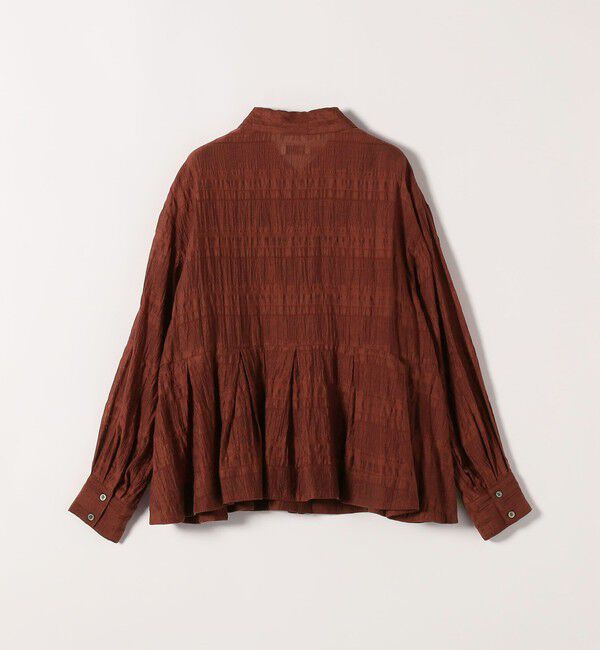 SHIPS any「《予約》SHIPS any:〈手洗い可能〉シアー チェック レギュラーカラー ペプラム シャツ」|シャツ・ブラウス|