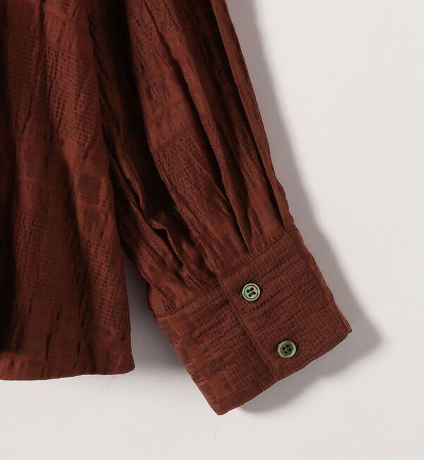 SHIPS any「《予約》SHIPS any:〈手洗い可能〉シアー チェック レギュラーカラー ペプラム シャツ」|シャツ・ブラウス|