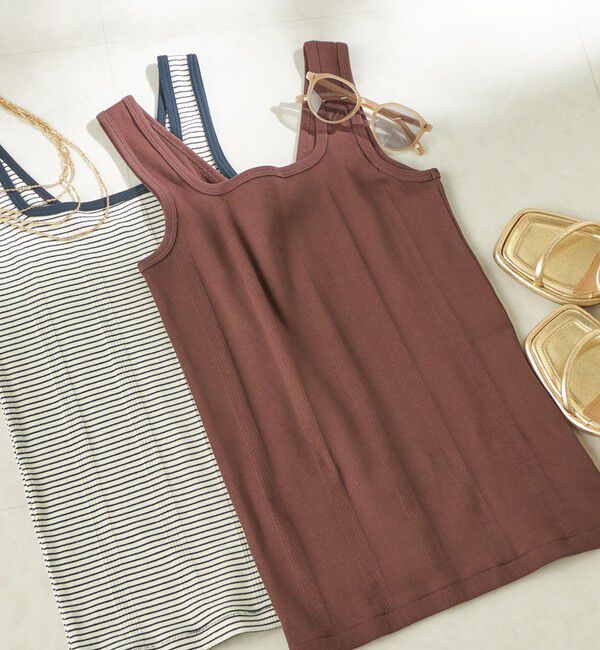 SHIPS for women「《予約》【SHIPS別注】miller: 2パック 2WAY タンクトップ」|タンクトップ|ブラウン