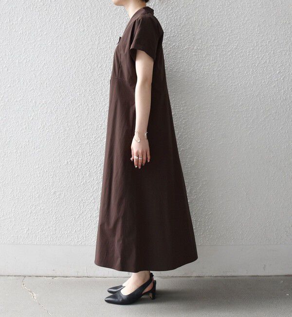 SHIPS any「《予約》SHIPS any:〈洗濯機可能〉フラットカラー Vネック フレア ワンピース 2」|ワンピース|