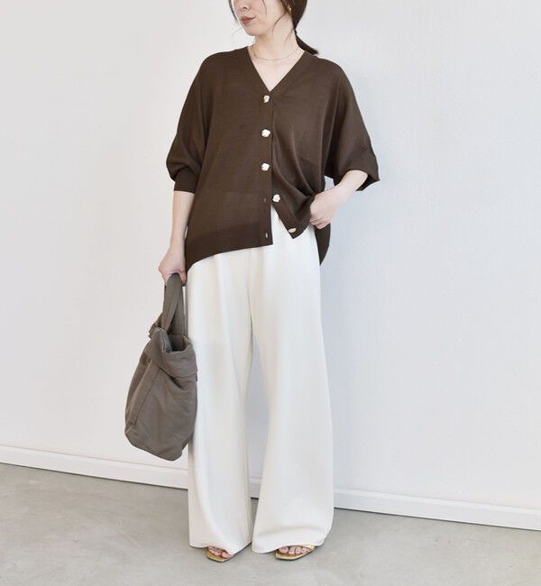 quaranciel「《予約》quaranciel:〈手洗い可能〉バイアス ストレッチ イージー ワイド パンツ」|その他|