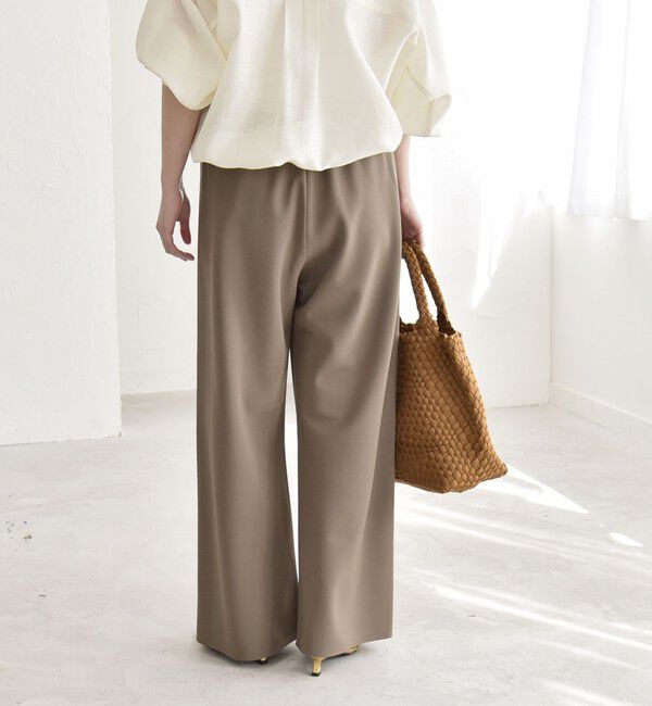 quaranciel「《予約》quaranciel:〈手洗い可能〉バイアス ストレッチ イージー ワイド パンツ」|その他|