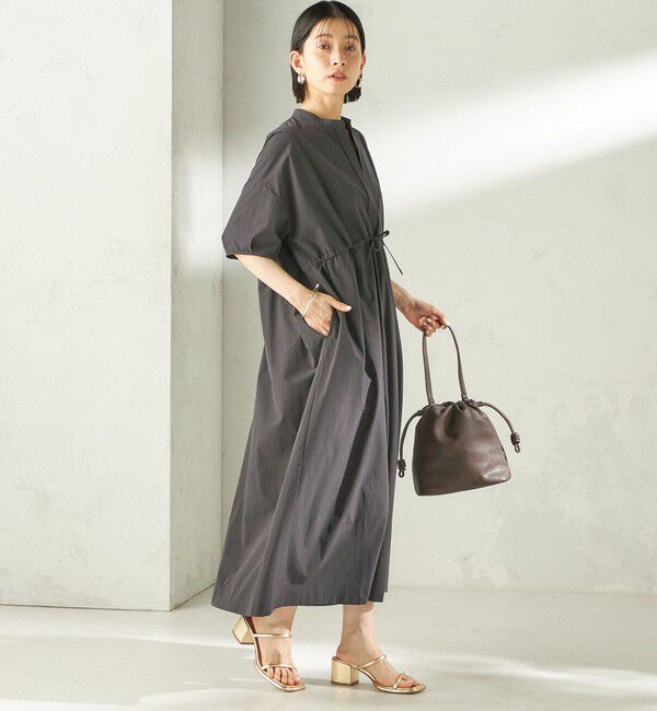 SHIPS for women「《予約》〈接触冷感 / 撥水加工〉TEXBRID(R) タフタ ウエスト 切替 ワンピース」|ワンピース|