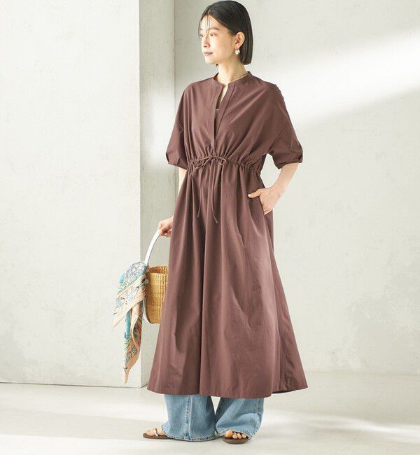 SHIPS for women「《予約》〈接触冷感 / 撥水加工〉TEXBRID(R) タフタ ウエスト 切替 ワンピース」|ワンピース|