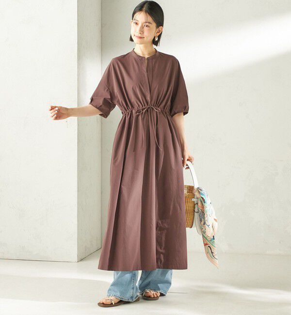 SHIPS for women「《予約》〈接触冷感 / 撥水加工〉TEXBRID(R) タフタ ウエスト 切替 ワンピース」|ワンピース|