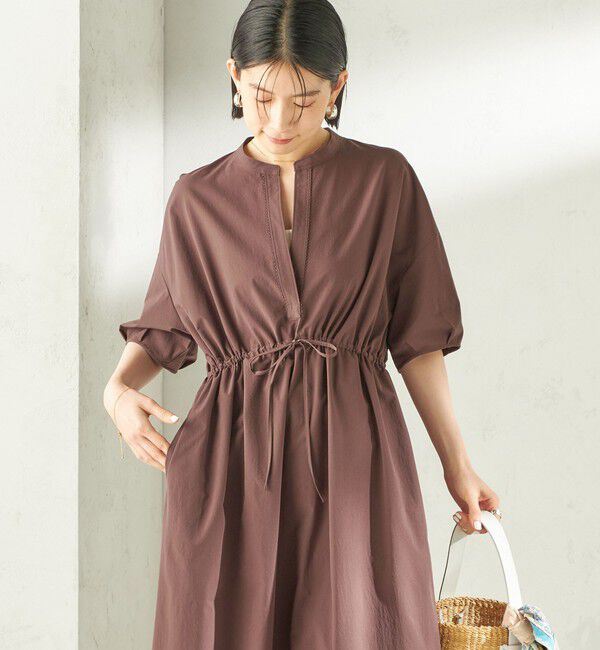 SHIPS for women「《予約》〈接触冷感 / 撥水加工〉TEXBRID(R) タフタ ウエスト 切替 ワンピース」|ワンピース|