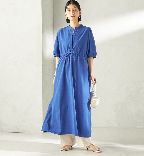 SHIPS for women「《予約》〈接触冷感 / 撥水加工〉TEXBRID(R) タフタ ウエスト 切替 ワンピース」|ワンピース|