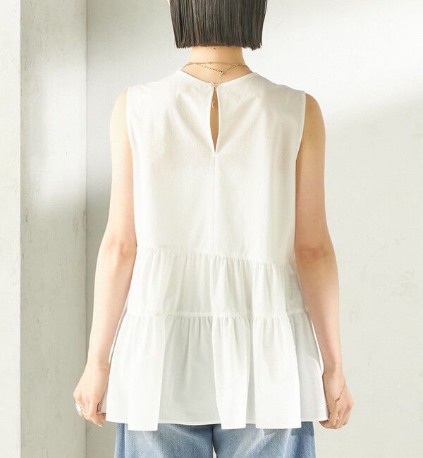 SHIPS for women「《予約》〈接触冷感 / 撥水加工〉TEXBRID(R) タフタ ノースリーブ ブラウス」|シャツ・ブラウス|