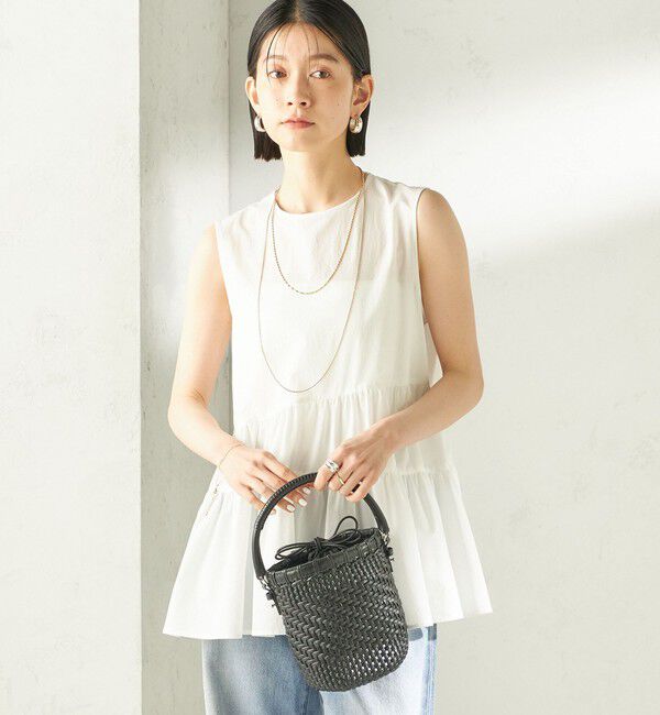 SHIPS for women「《予約》〈接触冷感 / 撥水加工〉TEXBRID(R) タフタ ノースリーブ ブラウス」|シャツ・ブラウス|