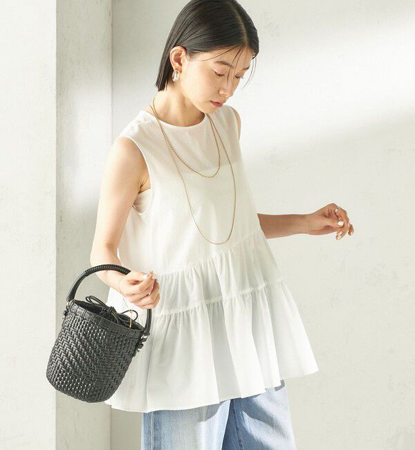 SHIPS for women「《予約》〈接触冷感 / 撥水加工〉TEXBRID(R) タフタ ノースリーブ ブラウス」|シャツ・ブラウス|