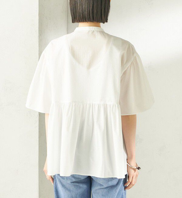 SHIPS for women「《予約》〈接触冷感 / 撥水加工〉TEXBRID(R) タフタ ショート スリーブ 羽織 シャツ」|シャツ・ブラウス|