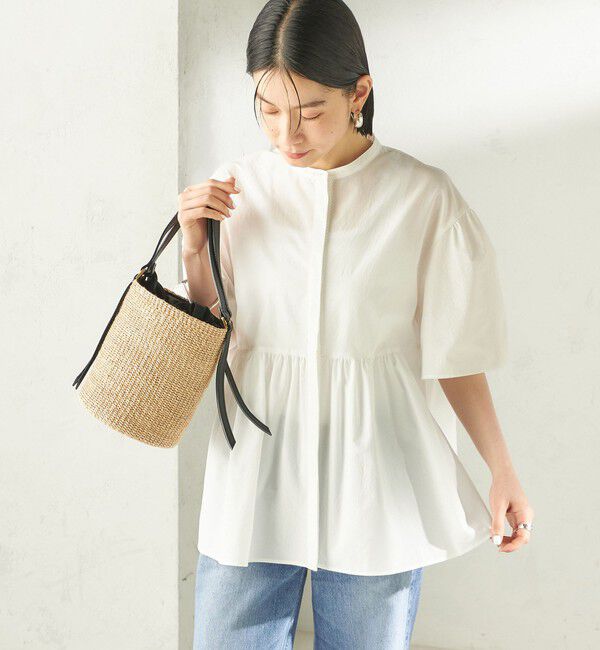 SHIPS for women「《予約》〈接触冷感 / 撥水加工〉TEXBRID(R) タフタ ショート スリーブ 羽織 シャツ」|シャツ・ブラウス|