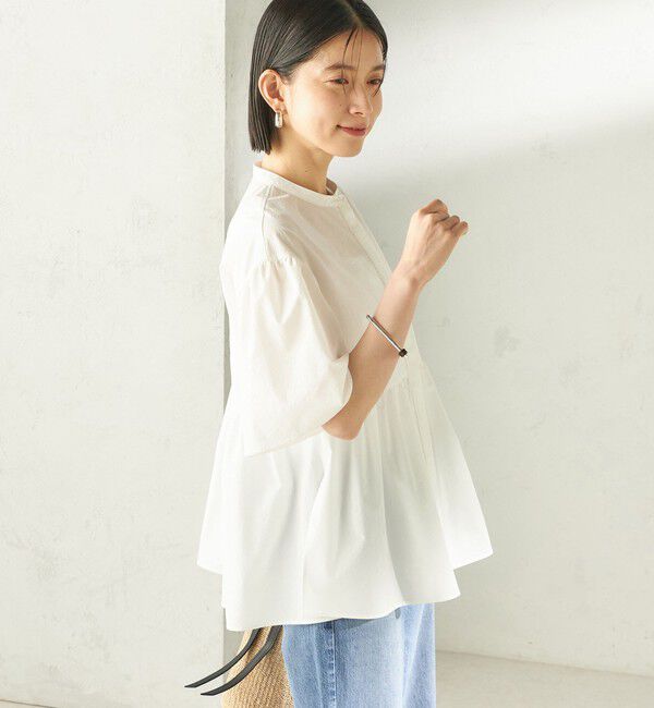 SHIPS for women「《予約》〈接触冷感 / 撥水加工〉TEXBRID(R) タフタ ショート スリーブ 羽織 シャツ」|シャツ・ブラウス|