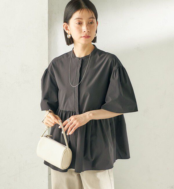 SHIPS for women「《予約》〈接触冷感 / 撥水加工〉TEXBRID(R) タフタ ショート スリーブ 羽織 シャツ」|シャツ・ブラウス|