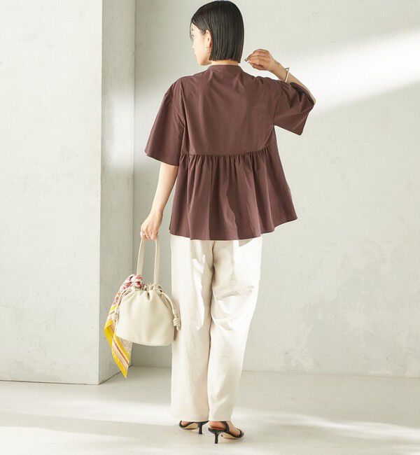 SHIPS for women「《予約》〈接触冷感 / 撥水加工〉TEXBRID(R) タフタ ショート スリーブ 羽織 シャツ」|シャツ・ブラウス|