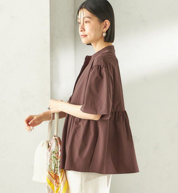 SHIPS for women「《予約》〈接触冷感 / 撥水加工〉TEXBRID(R) タフタ ショート スリーブ 羽織 シャツ」|シャツ・ブラウス|