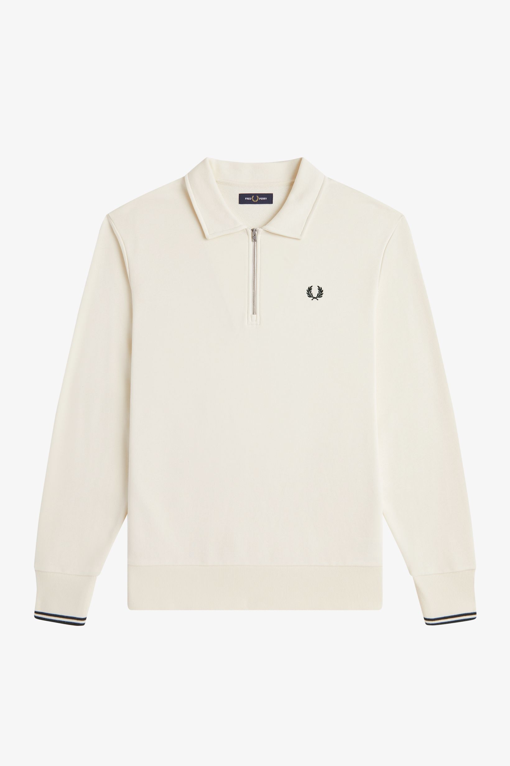 FRED PERRY 「Half Zip Collared Sweatshirt」|スウェット・ジャージ|ECRU