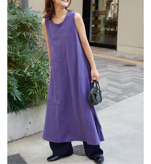 OUTDOOR PRODUCTS Usual Things「≪予約≫スラブテンジクフレアノースリワンピース」|ワンピース|パープル A