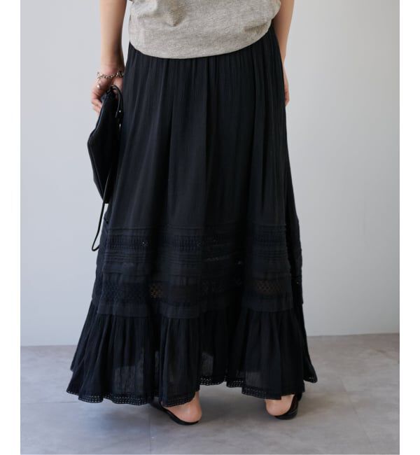 OUTDOOR PRODUCTS Usual Things「≪予約≫コットンレーストリムスカート」|スカート|